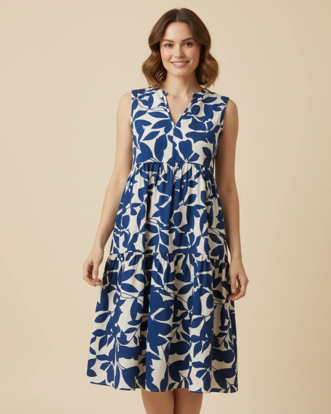 Abito Midi Donna Smanicato A-Line Stile Estivo