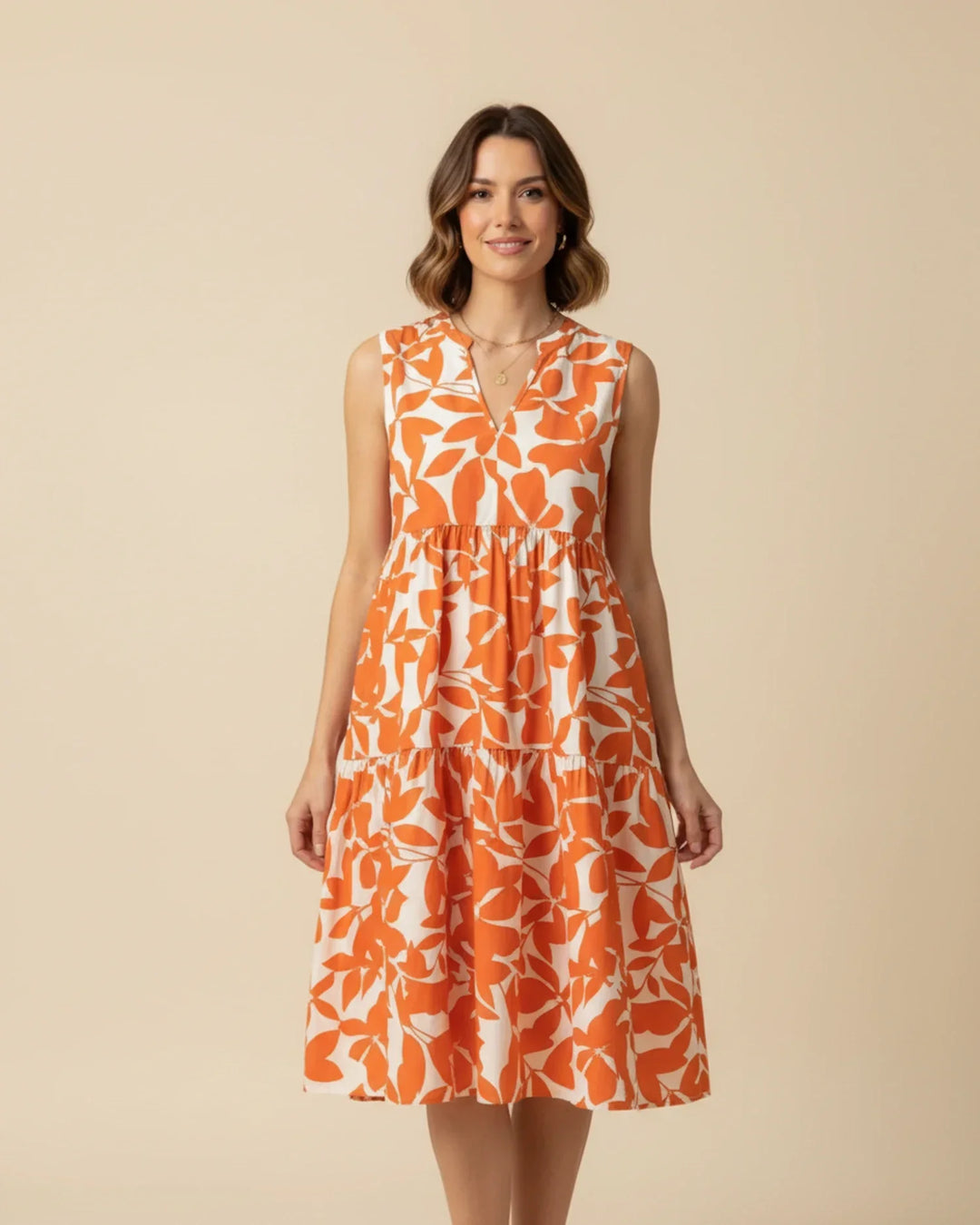 Abito Midi Donna Smanicato A-Line Stile Estivo