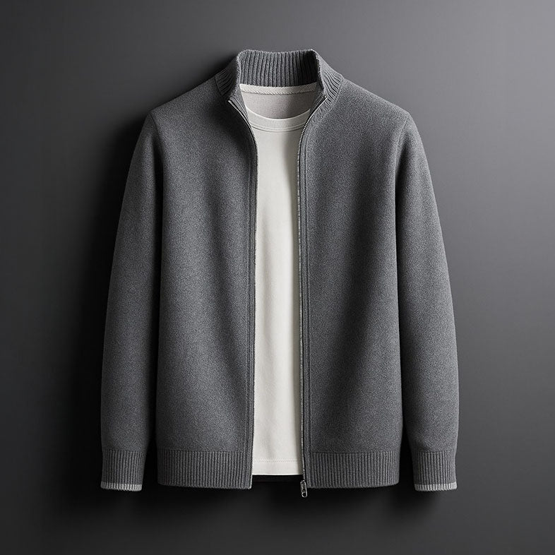 Pullover Uomo con Zip Tessuto Morbido Vestibilità Comoda