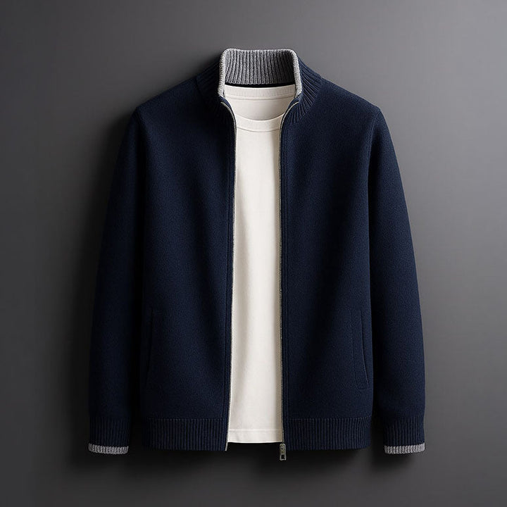 Pullover Uomo con Zip Tessuto Morbido Vestibilità Comoda