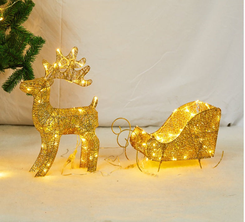 Decorazione Natalizia Prato Renna Illuminata con Corna - Vesarelli