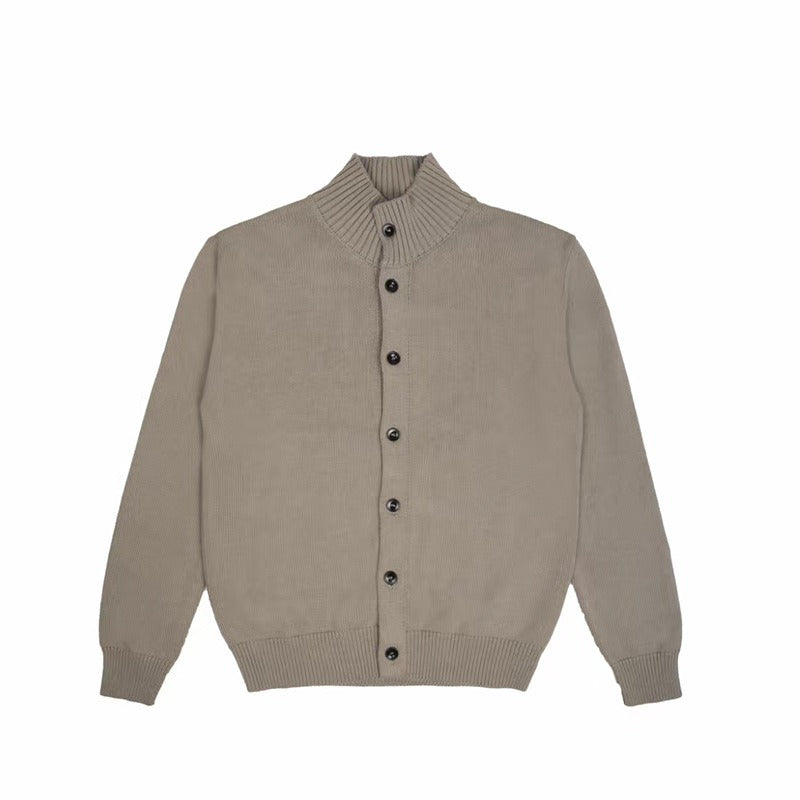 Maglione Uomo Maglia Estiva Collo a Scialle Slim Abbottonatura