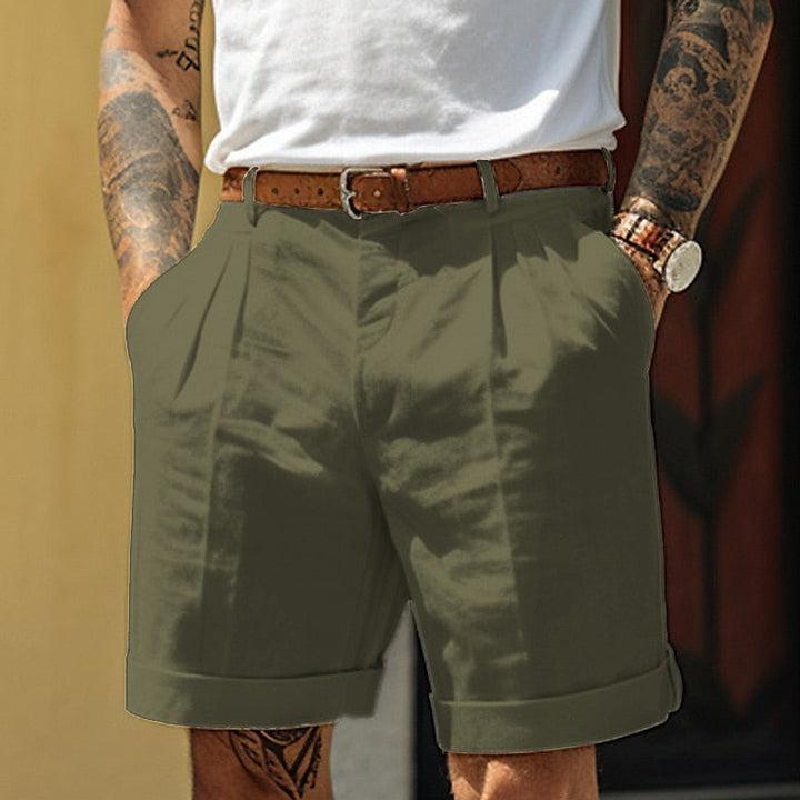 Pantaloncini Uomo Classici in Lino e Cotone Regular