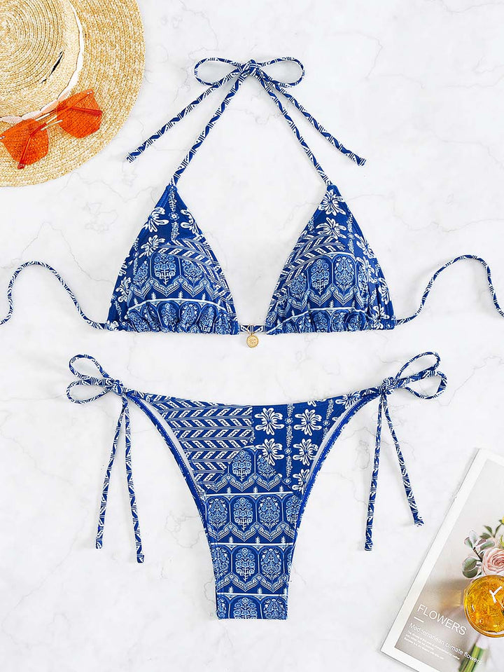 Bikini Donna Due Pezzi Stampa Estiva Taglio Classico - Vesarelli
