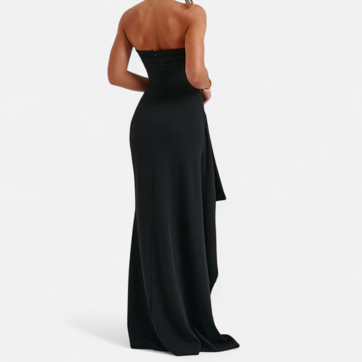 Abito Sera Donna Senza Spalline Spacco Alto Stile Glamour