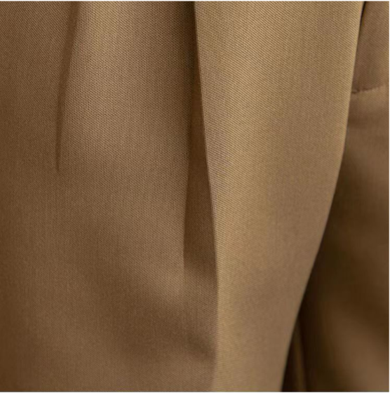 Pantalone Uomo Sartoriale Tessuto con Piega Gamba Dritta