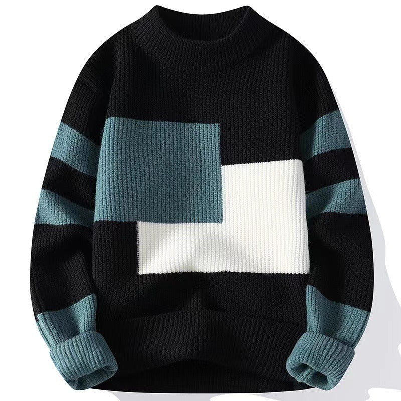 Maglione Uomo Tessuto Spesso Manica Lunga Scollo Rotondo Casual - Vesarelli