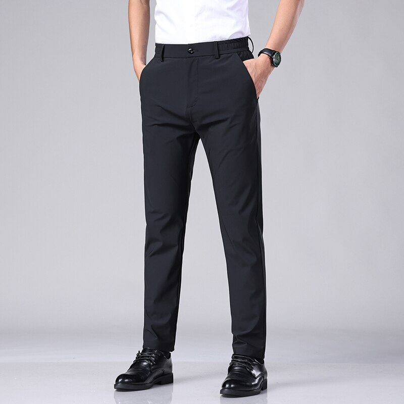 Pantaloni Uomo Stretch Comfort Business Vestibilità Regolare