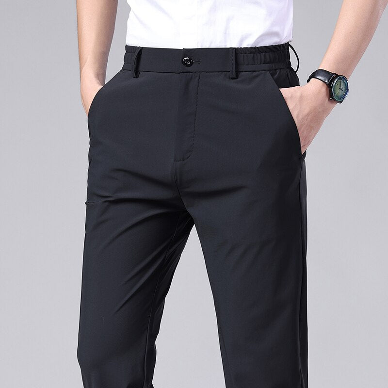 Pantaloni Uomo Stretch Comfort Business Vestibilità Regolare