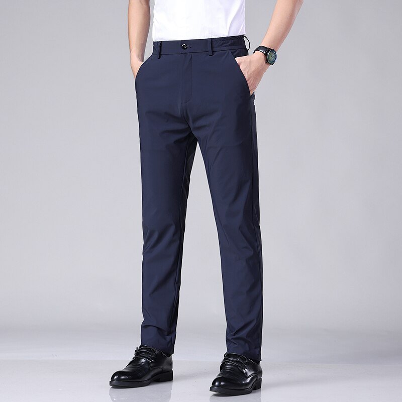 Pantaloni Uomo Stretch Comfort Business Vestibilità Regolare